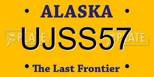 UJSS57 Alaska License Plate