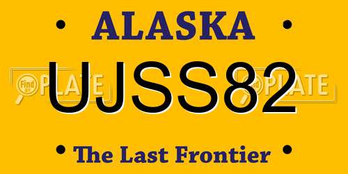 UJSS82 Alaska License Plate