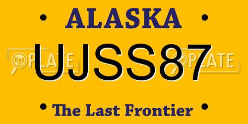 UJSS87 Alaska License Plate