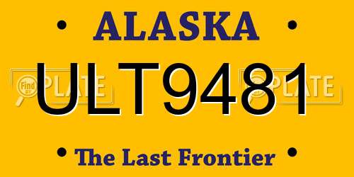 ULT9481 Alaska License Plate
