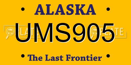 UMS905 Alaska License Plate
