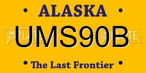 UMS90B Alaska License Plate