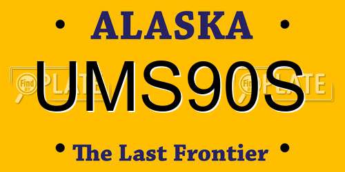 UMS90S Alaska License Plate