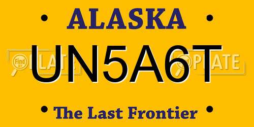 UN5A6T Alaska License Plate