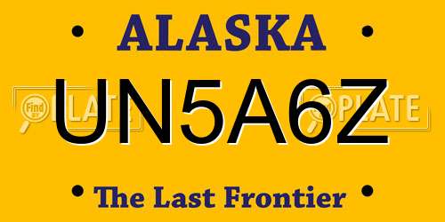 UN5A6Z Alaska License Plate