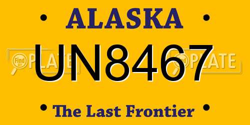 UN8467 Alaska License Plate