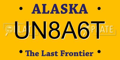 UN8A6T Alaska License Plate
