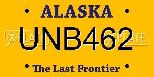 UNB462 Alaska License Plate