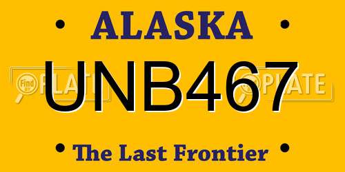 UNB467 Alaska License Plate
