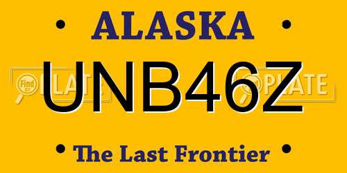 UNB46Z Alaska License Plate