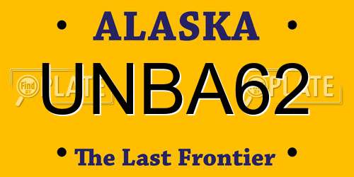 UNBA62 Alaska License Plate