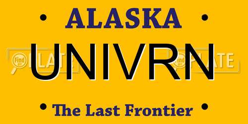 UNIVRN Alaska License Plate