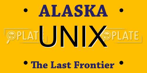 UNIX Alaska License Plate