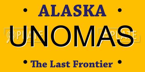 UNOMAS Alaska License Plate