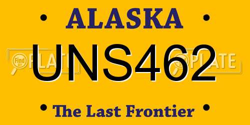 UNS462 Alaska License Plate