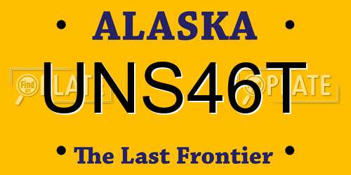 UNS46T Alaska License Plate