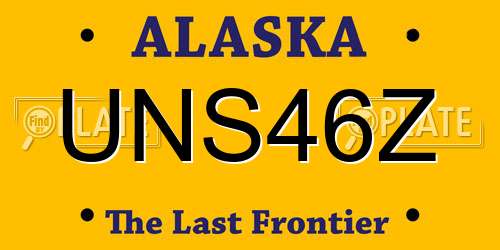UNS46Z Alaska License Plate