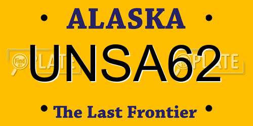 UNSA62 Alaska License Plate
