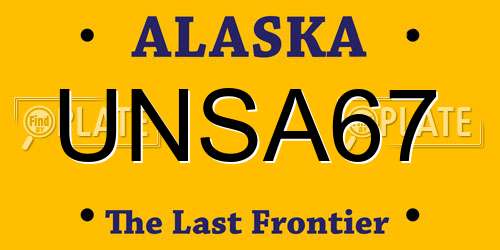 UNSA67 Alaska License Plate