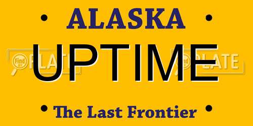 UPTIME Alaska License Plate