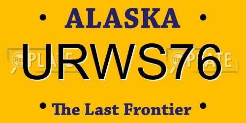 URWS76 Alaska License Plate