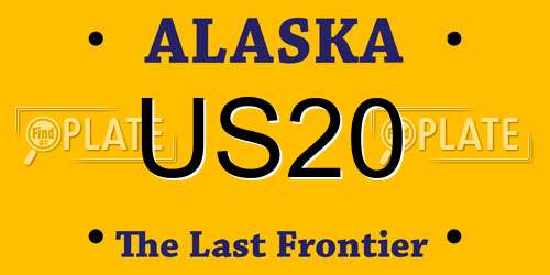 US20 Alaska License Plate