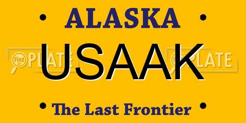 USAAK Alaska License Plate