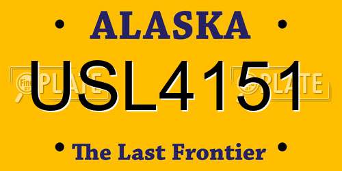 USL4151 Alaska License Plate
