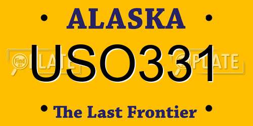 USO331 Alaska License Plate