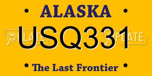 USQ331 Alaska License Plate