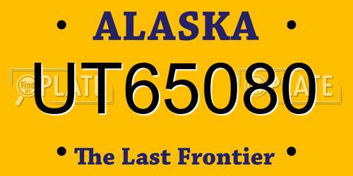 UT65080 Alaska License Plate