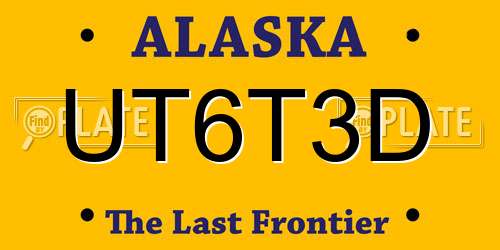 UT6T3D Alaska License Plate