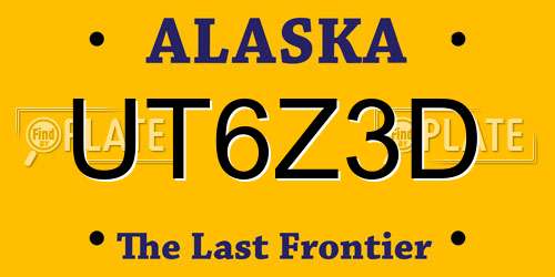UT6Z3D Alaska License Plate
