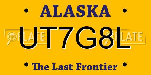 UT7G8L Alaska License Plate