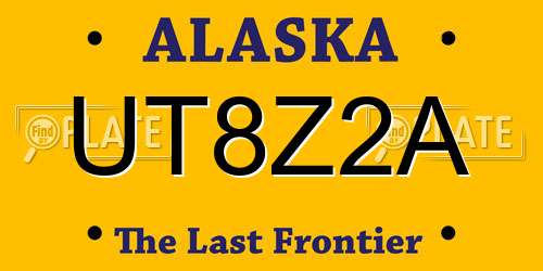 UT8Z2A Alaska License Plate