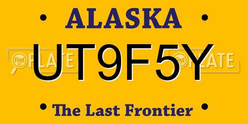 UT9F5Y Alaska License Plate