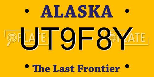 UT9F8Y Alaska License Plate