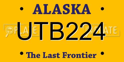 UTB224 Alaska License Plate