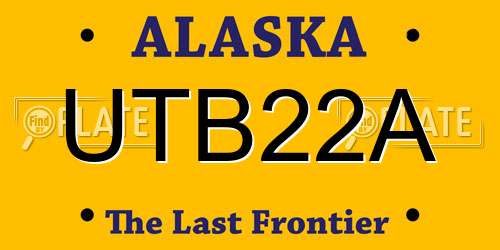 UTB22A Alaska License Plate