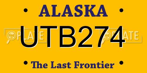 UTB274 Alaska License Plate