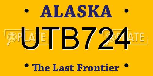 UTB724 Alaska License Plate