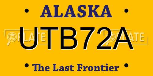 UTB72A Alaska License Plate
