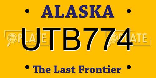 UTB774 Alaska License Plate