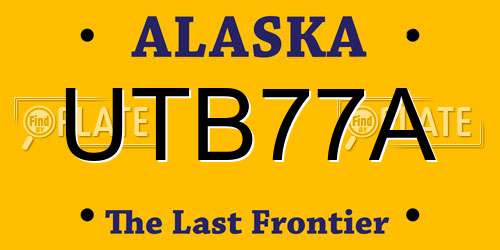 UTB77A Alaska License Plate
