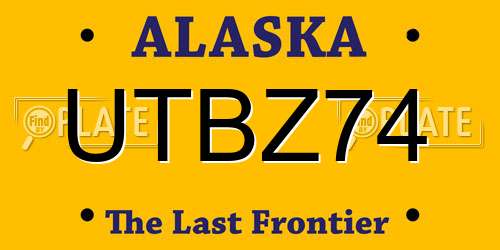 UTBZ74 Alaska License Plate