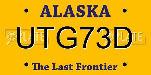 UTG73D Alaska License Plate