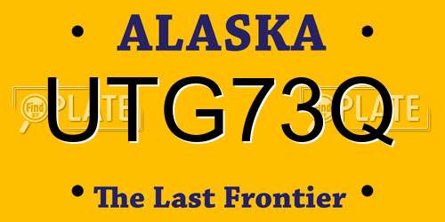 UTG73Q Alaska License Plate