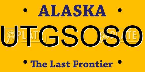 UTGSOSO Alaska License Plate