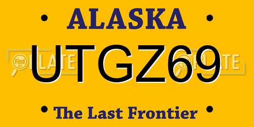 UTGZ69 Alaska License Plate