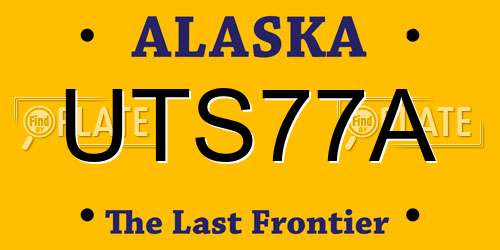 UTS77A Alaska License Plate